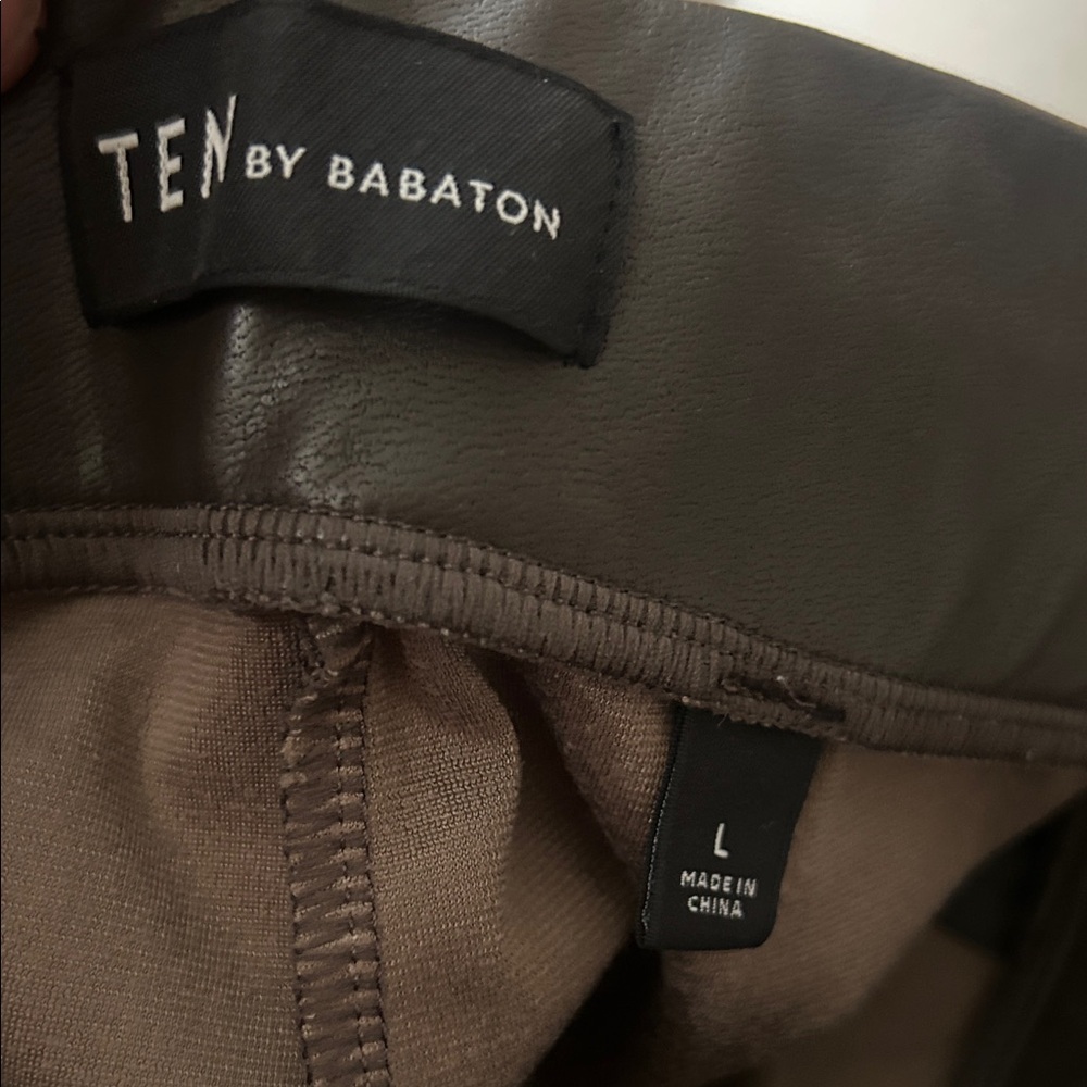 Babaton High-Rise Faux Leather Pants - Dark Brown - Picture 2 of 4